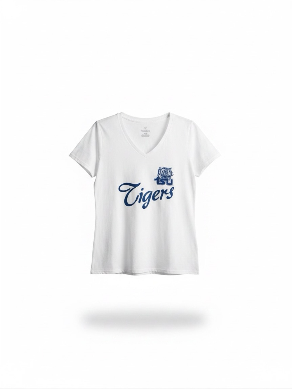 Fanatics White womens V-Neck Tee with Navy Tigers Script